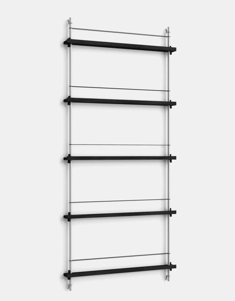 Moebe Moebe Magazine shelving 188x85x7cm black shelves (various colours of legs)