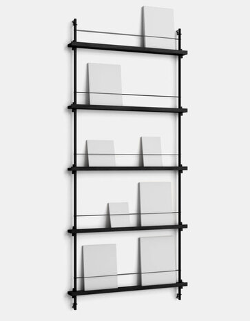 Moebe Moebe Magazine shelving 188x85x7cm black shelves (various colours of legs)