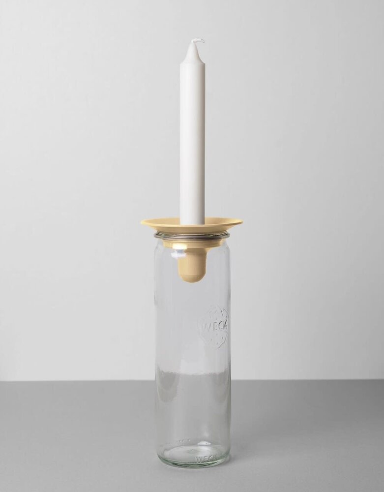 Våges Våges candle holder with glass jar H21cm (colour of your choice)