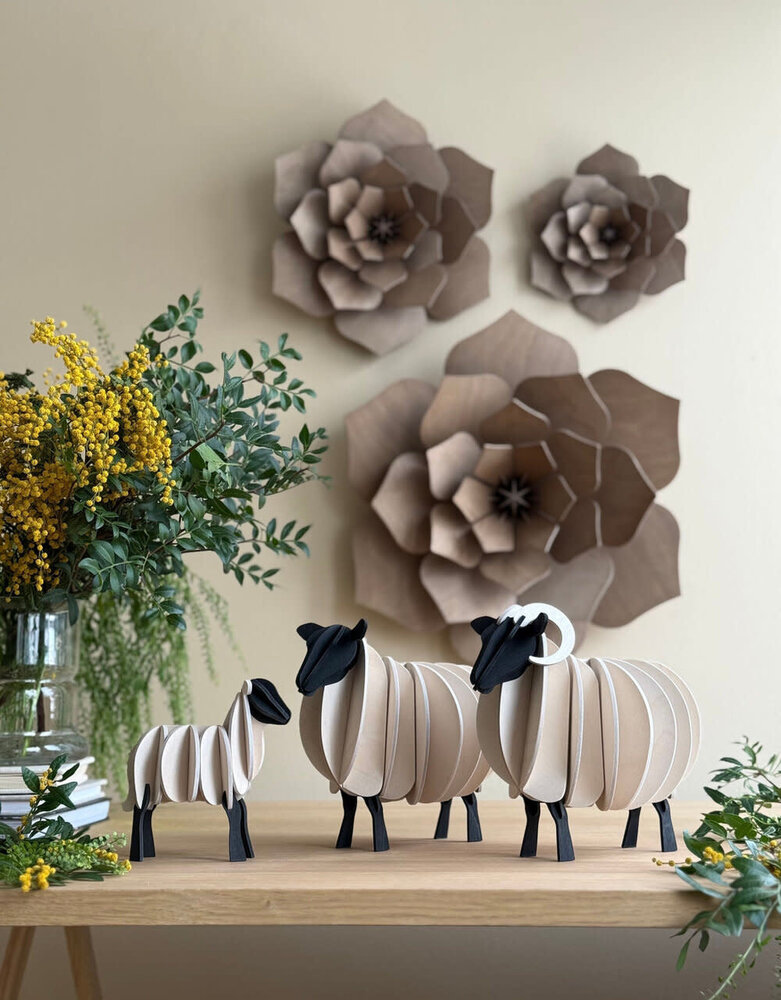 LOVI Lovi Decor Flower Bruin - 4 formaten - Berkenhout 3D DIY pakket LOVI Lovi Decor Flower Bruin - 4 formaten - Berkenhout 3D DIY pakket