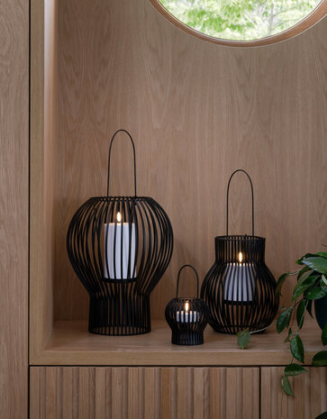 Uyuni Lighting UYUNI Upside-down lantern for LED candles black metal Medium