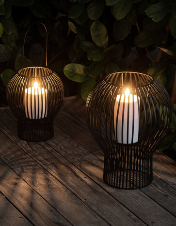 Uyuni Lighting UYUNI Upside-down lantern for LED candles black metal Medium