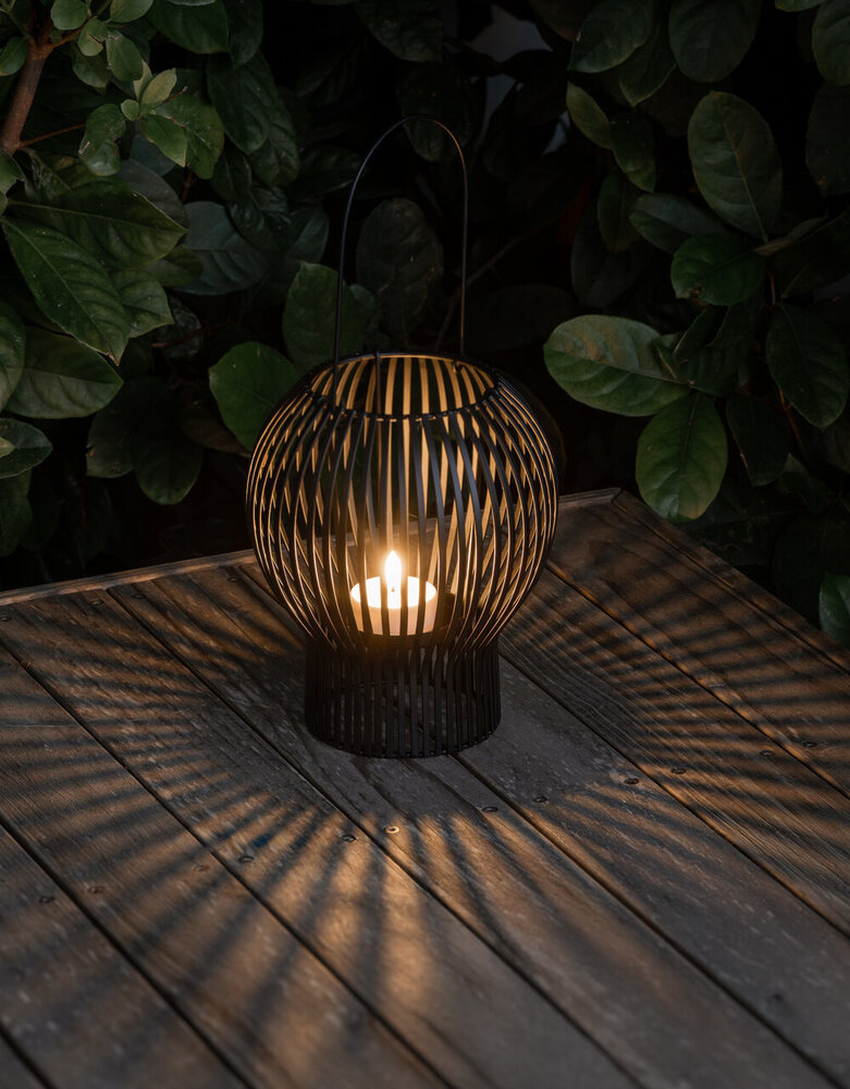 Uyuni Lighting UYUNI Upside-down lantern for LED candles light grey metal Medium