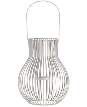 Uyuni Lighting UYUNI Upside-down lantern for LED candles light grey metal Large