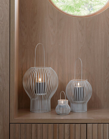 Uyuni Lighting UYUNI Upside-down lantern for LED candles light grey metal Large