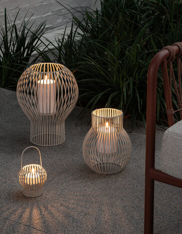 Uyuni Lighting UYUNI Upside-down lantern for LED candles light grey metal Large