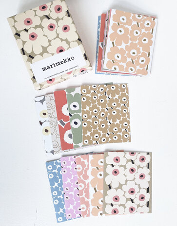 Marimekko Marimekko Set of 20 Unikko Pastels cards with envelope in box