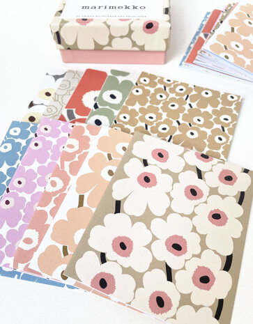 Marimekko Marimekko Set van 20 Unikko Pastels kaarten met envelop in doos