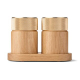 Gejst Gejst Sina Salt and Pepper Mill Set with Tray, Oak with Brass