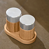 Gejst Gejst Sina Zout- en Pepermolen set met tray eiken met Steel Gejst Gejst Sina Zout- en Pepermolen set met tray eiken met Steel