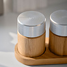 Gejst Gejst Sina Salt and Pepper Mill Set with Tray, Oak with Steel