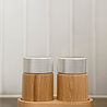 Gejst Gejst Sina Salt and Pepper Mill Set with Tray, Oak with Steel