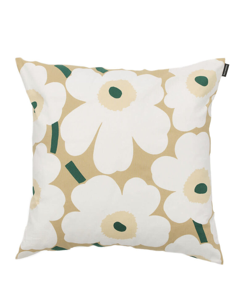 Marimekko Marimekko Pieni Unikko cushion cover 50x50 cm hay-emerald green Marimekko Marimekko Pieni Unikko cushion cover 50x50 cm hay-emerald green