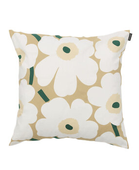 Marimekko Marimekko Pieni Unikko cushion cover 50x50 cm hay-emerald green Marimekko Marimekko Pieni Unikko cushion cover 50x50 cm hay-emerald green