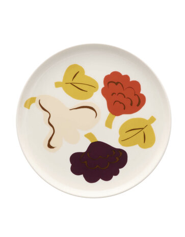 Marimekko Marimekko Kukasta kukkaan plate 20cm vanilla-terracotta-plum Marimekko Marimekko Kukasta kukkaan plate 20cm vanilla-terracotta-plum
