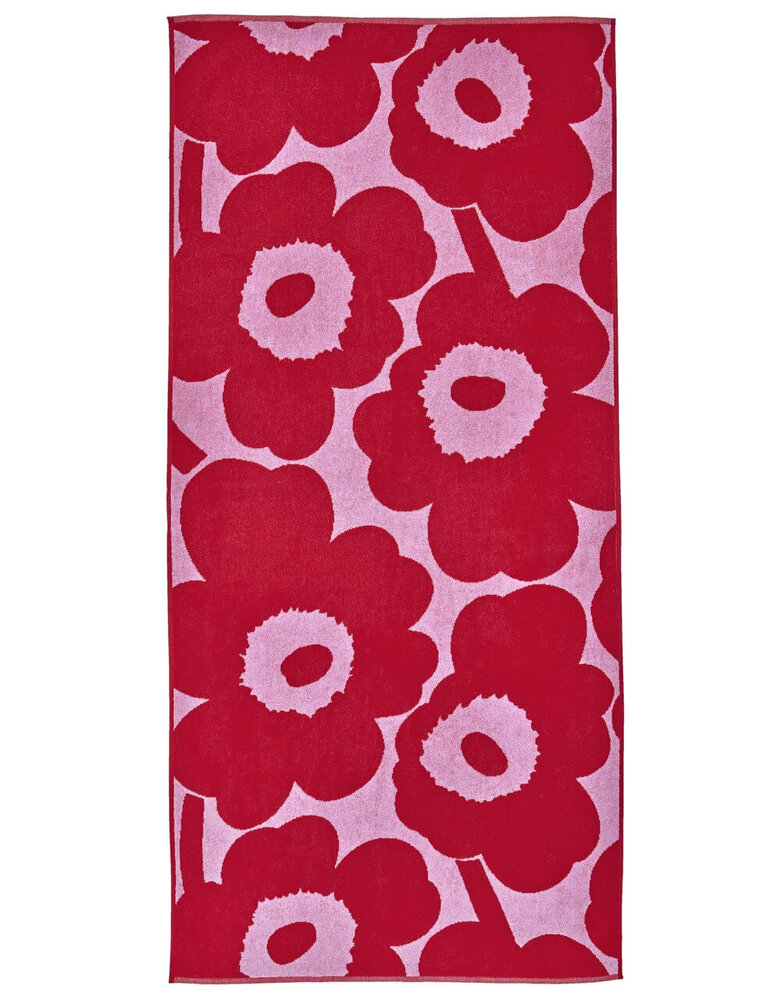 Marimekko Marimekko Unikko Bath Towel 70x150cm pink red Marimekko Marimekko Unikko Bath Towel 70x150cm pink red