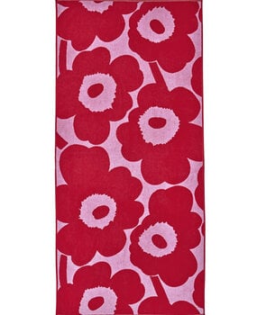Marimekko Marimekko Unikko Bad Handdoek 70x150cm roze rood Marimekko Marimekko Unikko Bad Handdoek 70x150cm roze rood