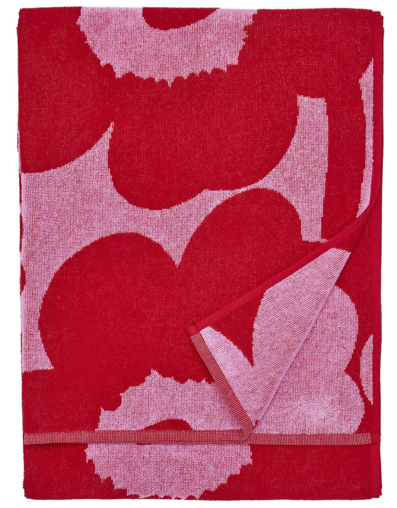 Marimekko Marimekko Unikko Bad Handdoek 70x150cm roze rood Marimekko Marimekko Unikko Bad Handdoek 70x150cm roze rood