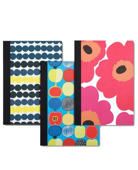 Marimekko Marimekko Set van 3 notitieboeken A5 met verschillende omslag Marimekko Marimekko Set van 3 notitieboeken A5 met verschillende omslag