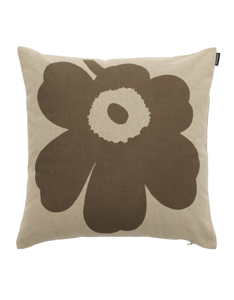 Marimekko Marimekko Unikko kussenhoes 50x50 cm bruin 100% gerecycled katoen Marimekko Marimekko Unikko kussenhoes 50x50 cm bruin 100% gerecycled katoen