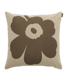 Marimekko Marimekko Unikko kussenhoes 50x50 cm bruin 100% gerecycled katoen Marimekko Marimekko Unikko kussenhoes 50x50 cm bruin 100% gerecycled katoen
