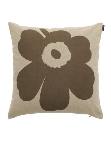 Marimekko Marimekko Unikko kussenhoes 50x50 cm bruin 100% gerecycled katoen Marimekko Marimekko Unikko kussenhoes 50x50 cm bruin 100% gerecycled katoen