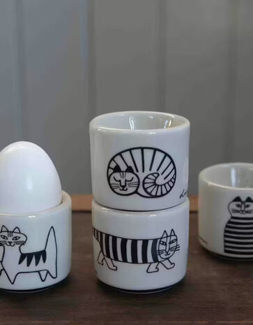 Pluto Design Pluto Design eierdopjes set van 4 Lisa L. Cats Pluto Design Pluto Design eierdopjes set van 4 Lisa L. Cats
