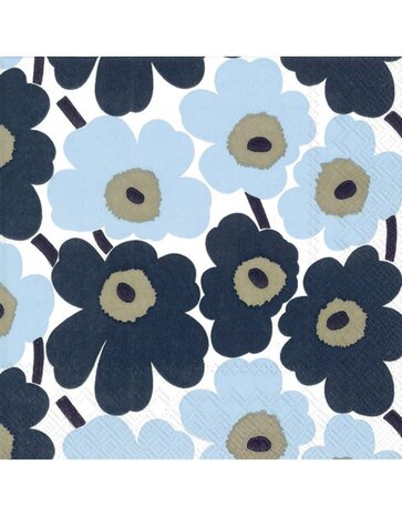 Marimekko Marimekko Mini Unikko Paper Napkins 33x33cm blue Marimekko Marimekko Mini Unikko Paper Napkins 33x33cm blue