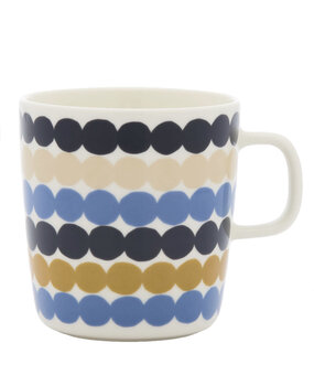Marimekko Marimekko Räsymatto beker 4dl blauw multi Marimekko Marimekko Räsymatto beker 4dl blauw multi
