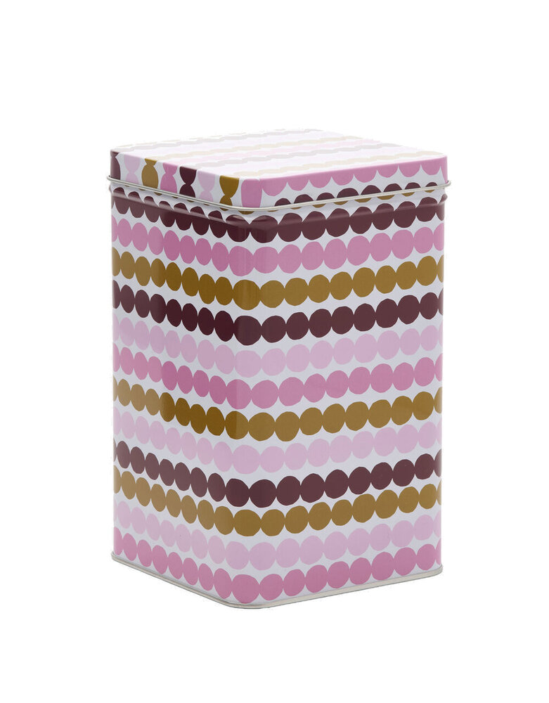 Marimekko Marimekko Räsymatto storage tin pink multi Marimekko Marimekko Räsymatto storage tin pink multi