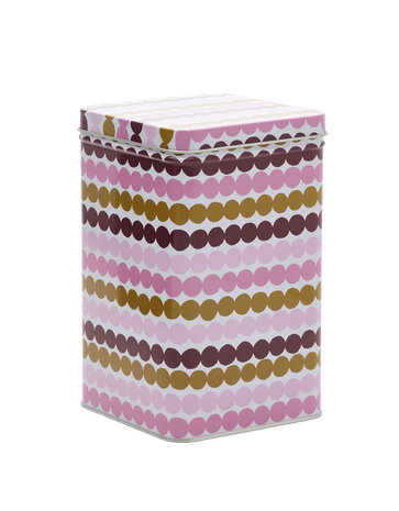 Marimekko Marimekko Räsymatto storage tin pink multi Marimekko Marimekko Räsymatto storage tin pink multi