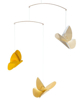 Livingly Livingly Vlinder mobiel geel 36x45cm Livingly Livingly Vlinder mobiel geel 36x45cm