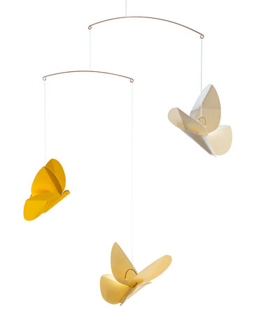 Livingly Livingly Vlinder mobiel geel 36x45cm