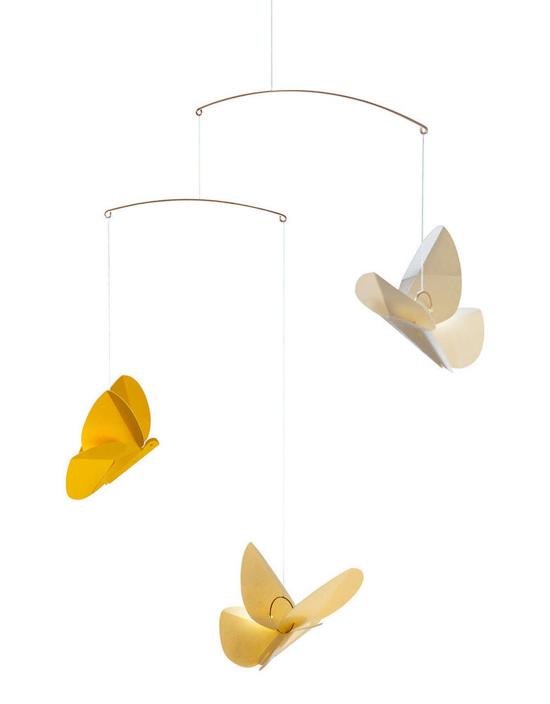 Livingly Livingly Vlinder mobiel geel 36x45cm
