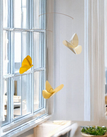 Livingly Livingly Vlinder mobiel geel 36x45cm