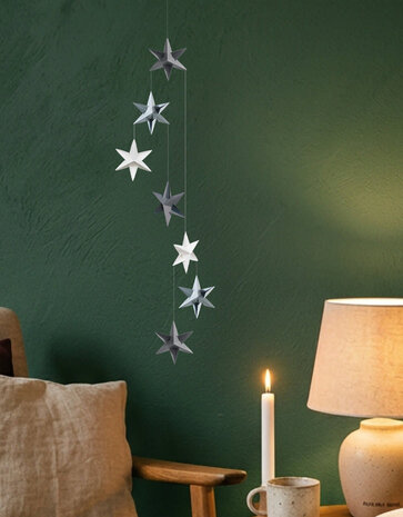 Livingly Livingly Ster mobiel 120cm grijs-zilver-wit Livingly Livingly Ster mobiel 120cm grijs-zilver-wit