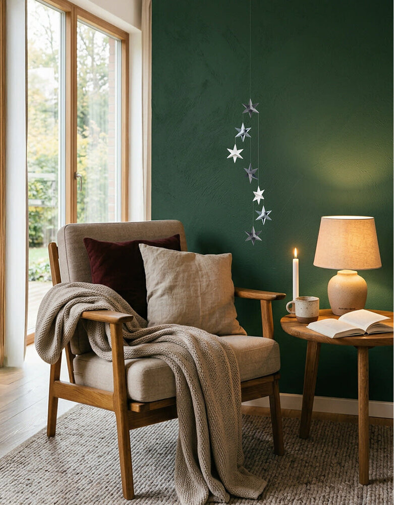 Livingly Livingly Ster mobiel 120cm grijs-zilver-wit Livingly Livingly Ster mobiel 120cm grijs-zilver-wit