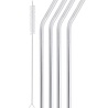 AYA & IDA AYA & IDA RVS Smoothie reusable straws set of 4 pieces with silver brush