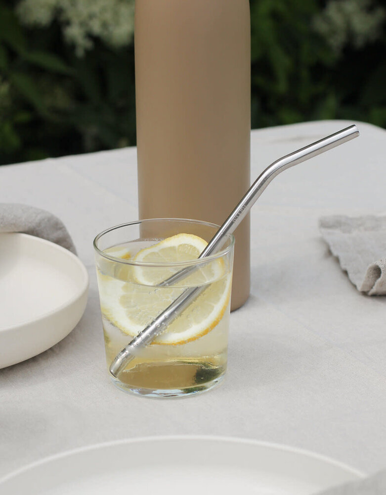 AYA & IDA AYA & IDA RVS Smoothie reusable straws set of 4 pieces with silver brush