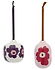 Marimekko Unikko Hang ornament set van 2 cranberry pruim Marimekko Unikko Hang ornament set van 2 cranberry pruim