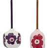 Marimekko Marimekko Unikko Hang ornament set van 2 cranberry pruim Marimekko Marimekko Unikko Hang ornament set van 2 cranberry pruim