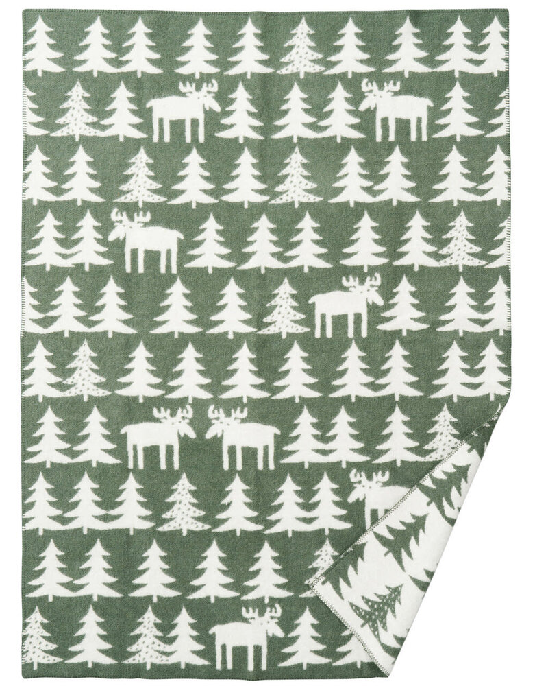 Klippan Klippan Moose walk 130x180cm wool plaid 100% lambswool green Klippan Klippan Moose walk 130x180cm wool plaid 100% lambswool green