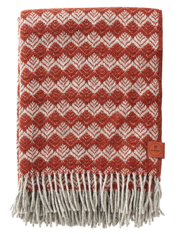 Klippan Klippan Tuva throw, 60% Swedish wool, 130x200, rust