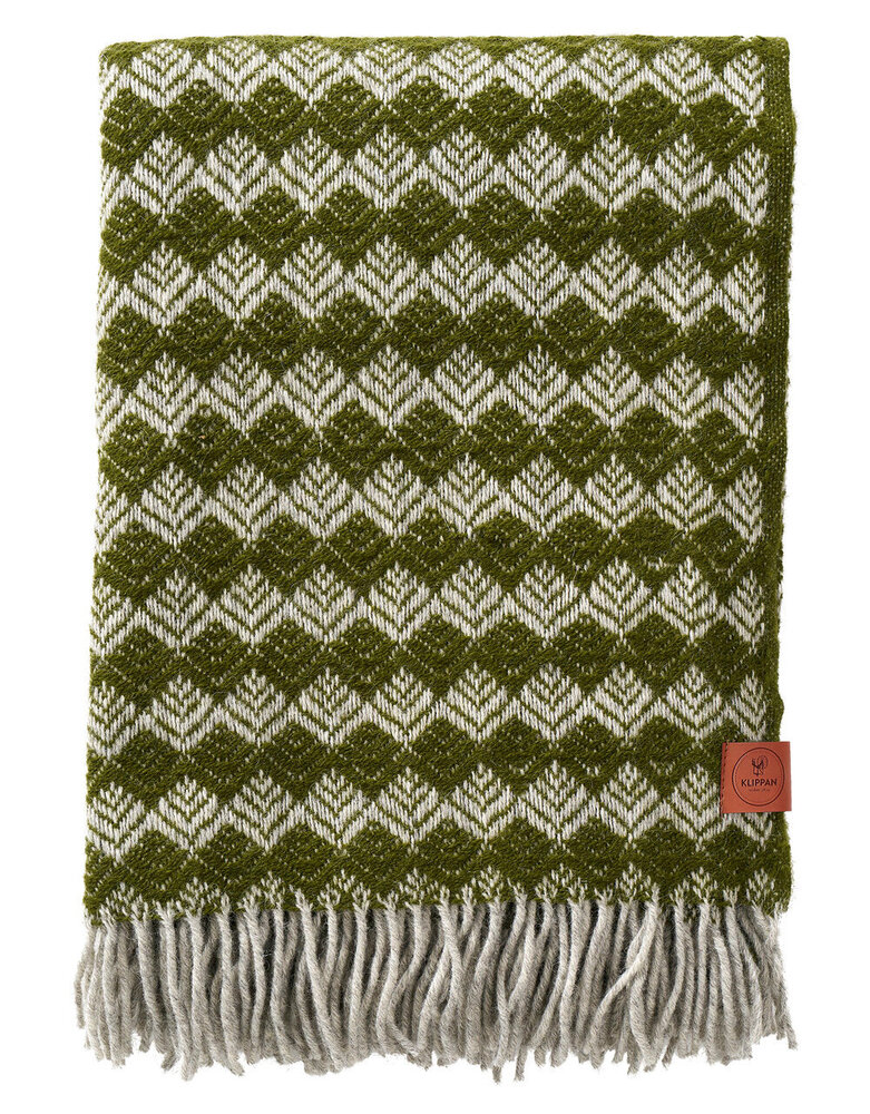 Klippan Klippan Tuva plaid van 60% Zweedse Wol 130x200 Mosgroen Klippan Klippan Tuva plaid van 60% Zweedse Wol 130x200 Mosgroen