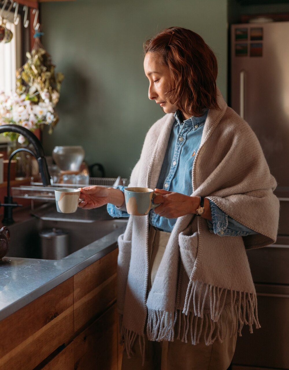 Warme Wollen Sjaal met zakken