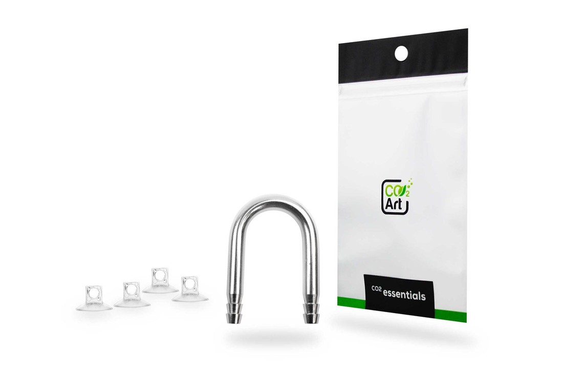 U-Bocht RVS Tubing Connector + 4x zuignappen