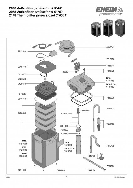 Eheim professionel 5e 600T filtre pour aquarium de 300 à 600l