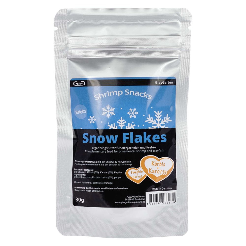 GlasGarten Shrimp Snacks Snow Flakes Pumpkin+Carrot - 30 g