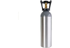 co2 fles aluminium 2 kg - horizontale aansluiting