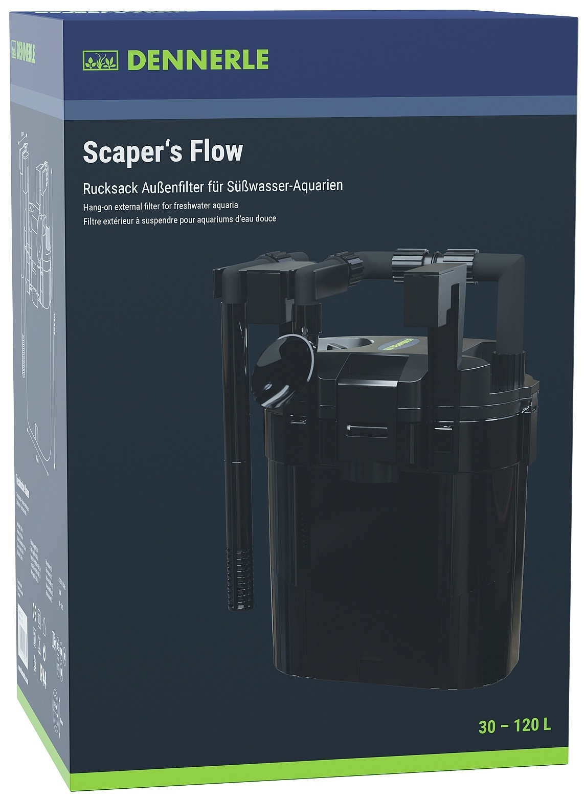 Dennerle Scaper's Flow - Accrocher le filtre - 450 L/h